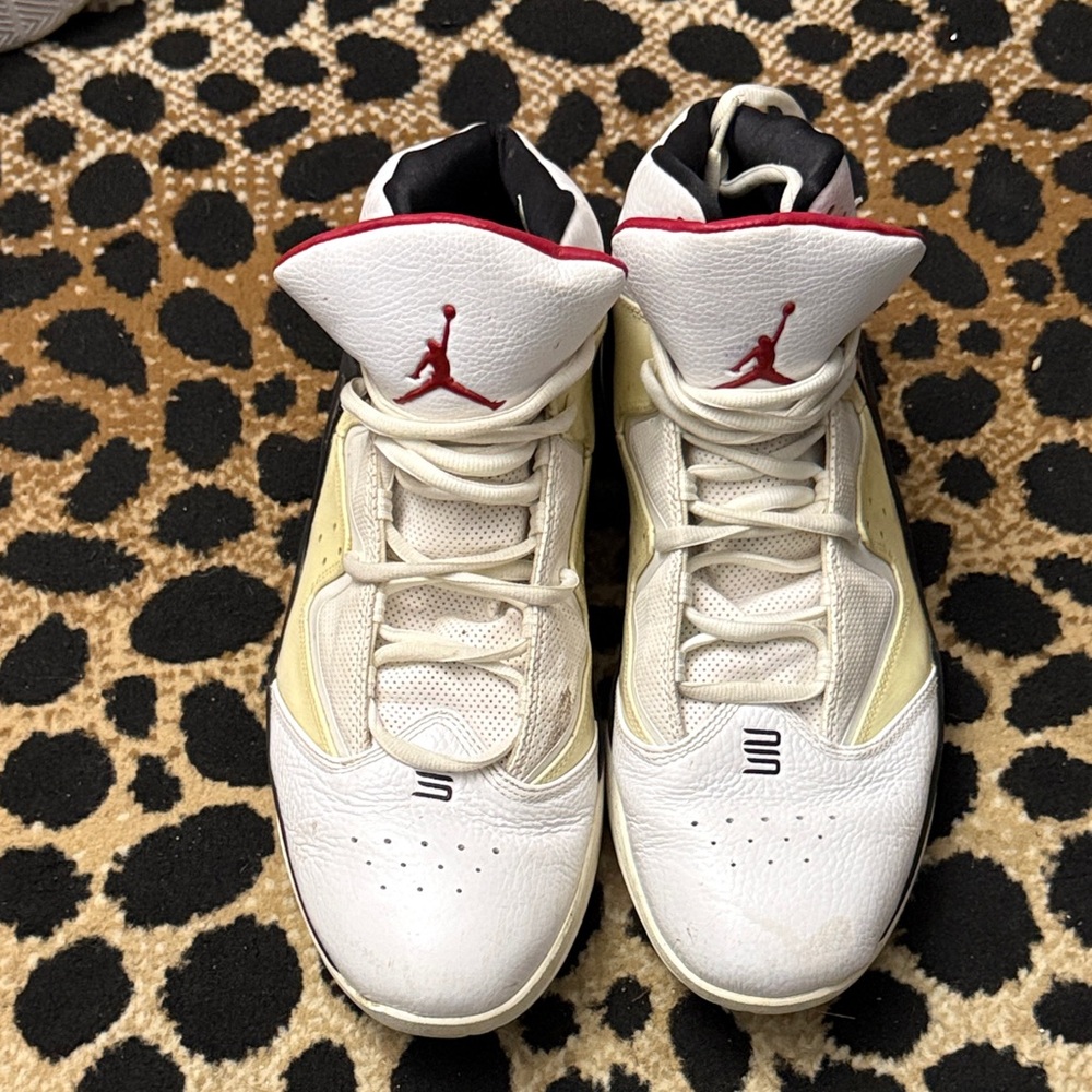 Jordan White and Red Sneakers